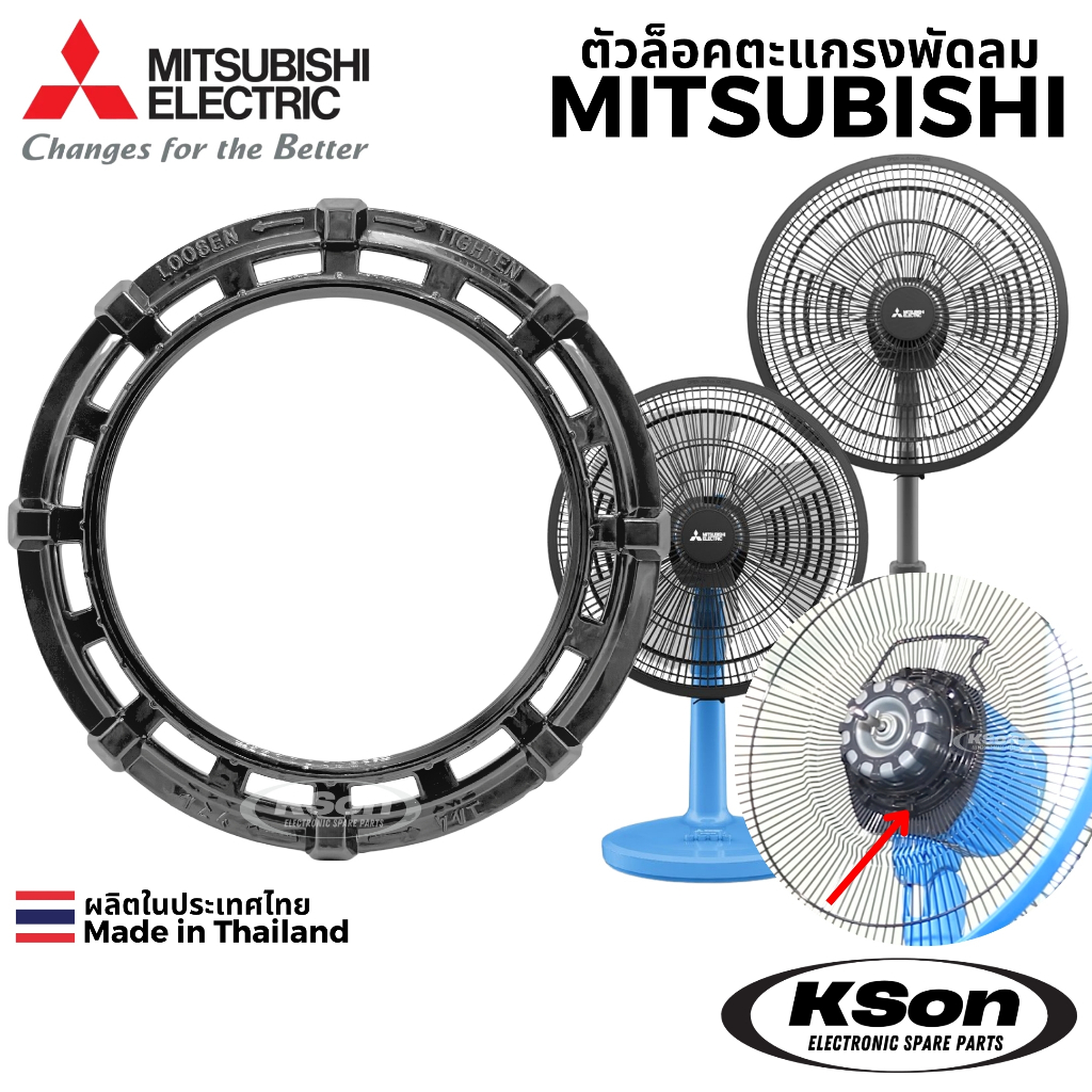 ตัวล็อคตะแกรงพัดลม มิตซูบิชิ รุ่นใหม่ Mitsubishi Fan Grill Lock ขนาด 12/16/18นิ้ว