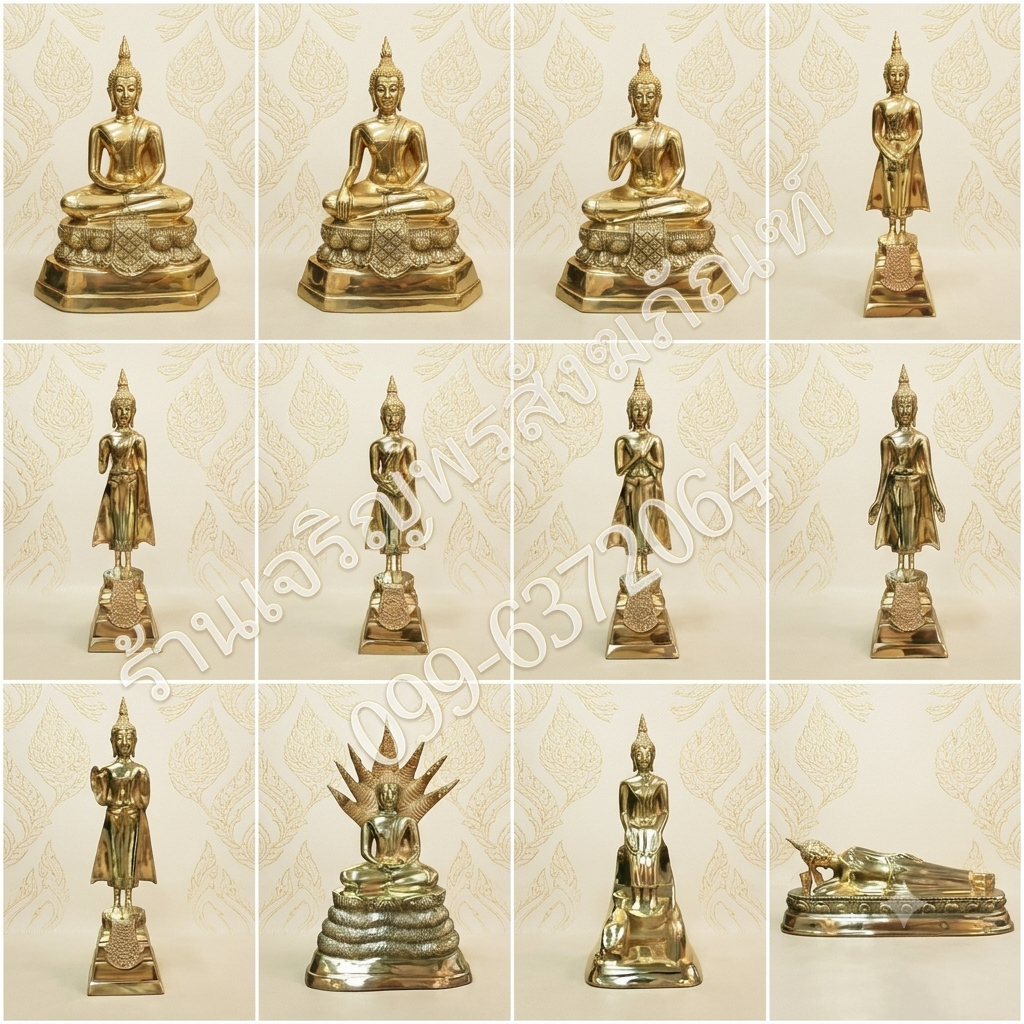 พระพุทธรูป ขนาดหน้าตัก 5นิ้ว เนื้อทองเหลืองแท้ ราคาโรงงาน พระพุทธรูปทองเหลือง และ พระพุทธรูปประจำวันเกิด พระประจำวันเกิด