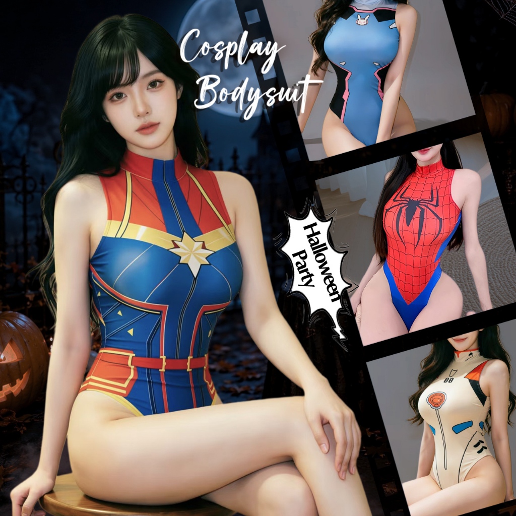 ชุดเซ็กซี่ ชุดบอดี้สูท cosplay แขนกุด รัดรูป อนิเมะ/มังงะ บริสุทธิ์เร้าใจ บทบาทที่หลากหลาย พร้อมส่ง ขายส่ง COD