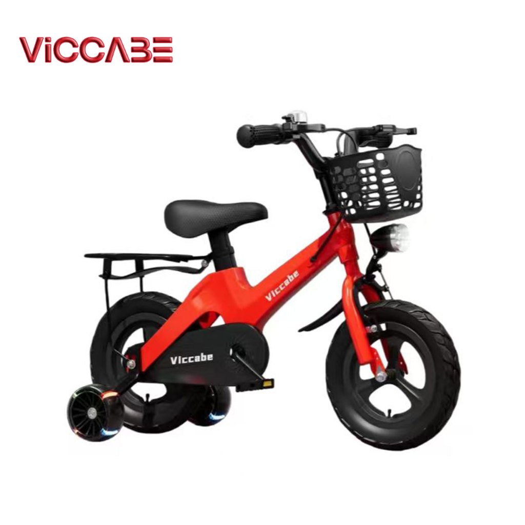 Viccabe จักรยานเด็ก รถจักรยานเด็ก2-12ขวบ กรอบแมกนีเซียมอัลลอย เบรกคู่เพื่อความปลอด ล้อแฟลช Hummerภัย