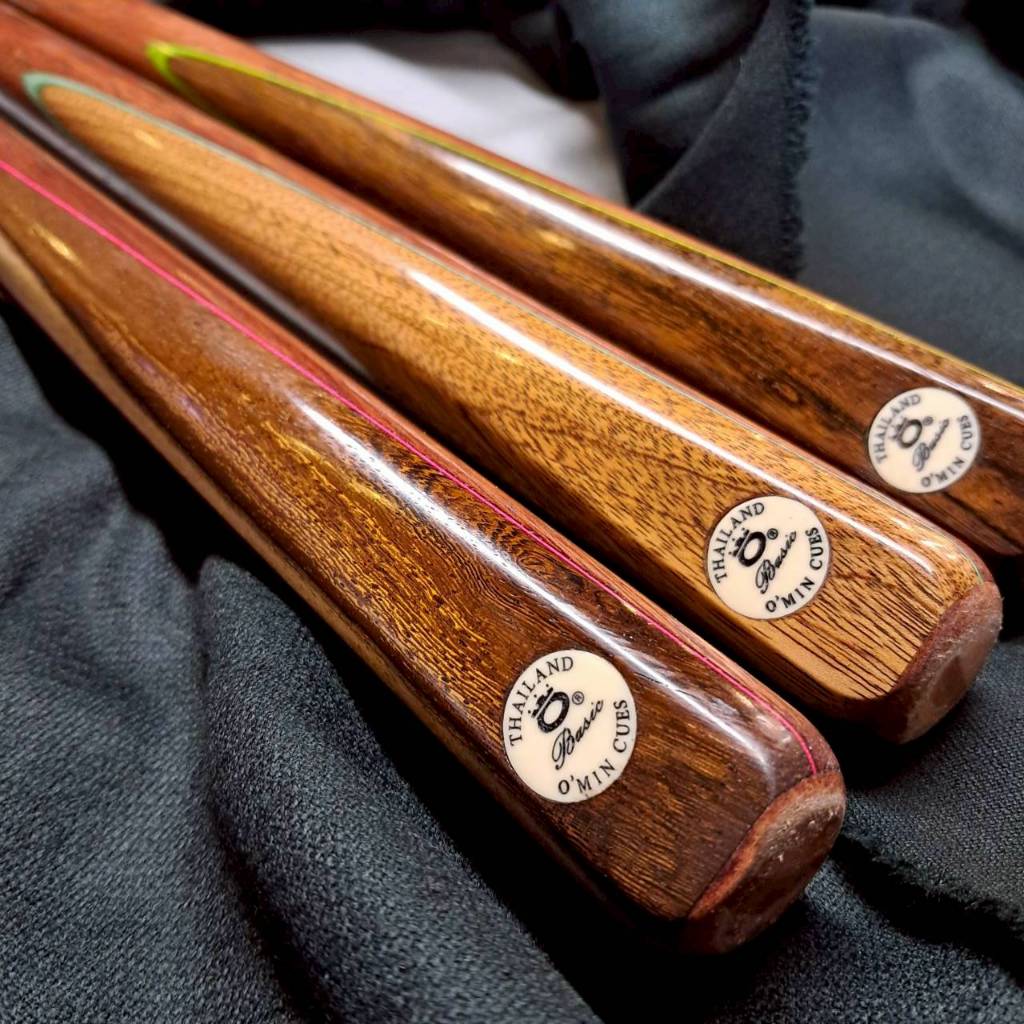 [ของแท้] O'Min Cues ไม้คิวสนุกเกอร์ Snooker Cue โอมีนเบสิก Basic แบบ 1 ท่อน และ 2 ท่อน 3/4 Joint