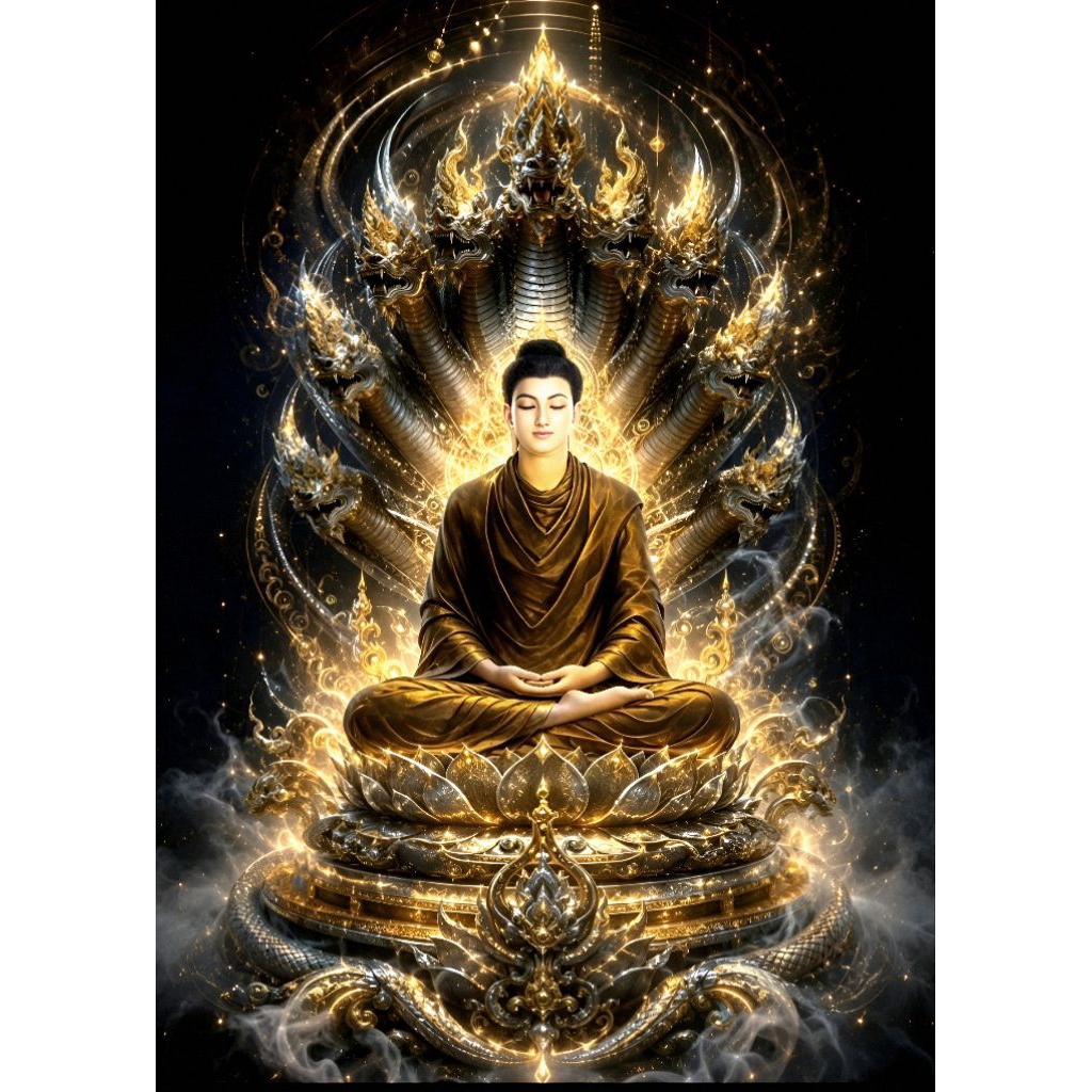 โปสเตอร์ พระพุทธเจ้า ขนาด A3 ความหนา 200 แกรม ภาพมงคล เสริมฮวงจุ้ย ตบแต่งบ้าน (29.7*42 cm)