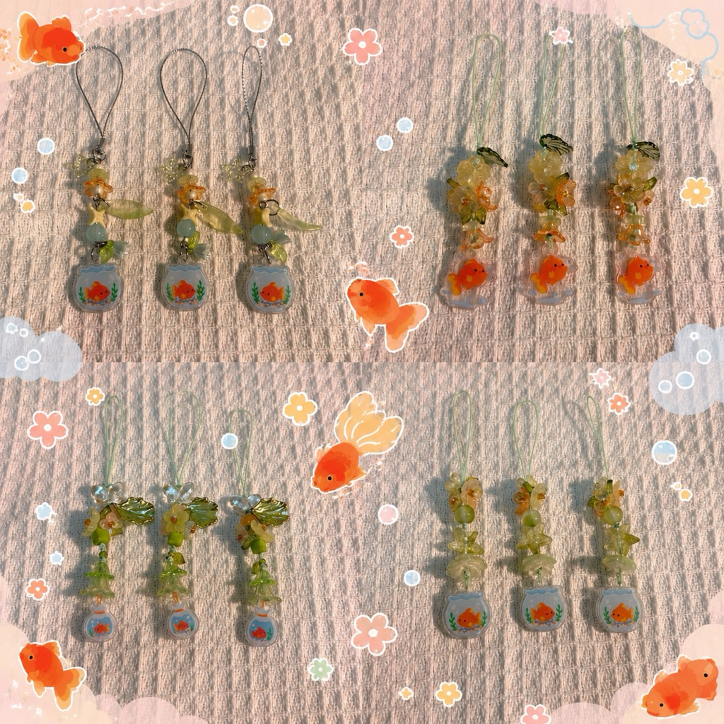 (พร้อมส่ง)พวงกุญแจจี้ปลาทอง