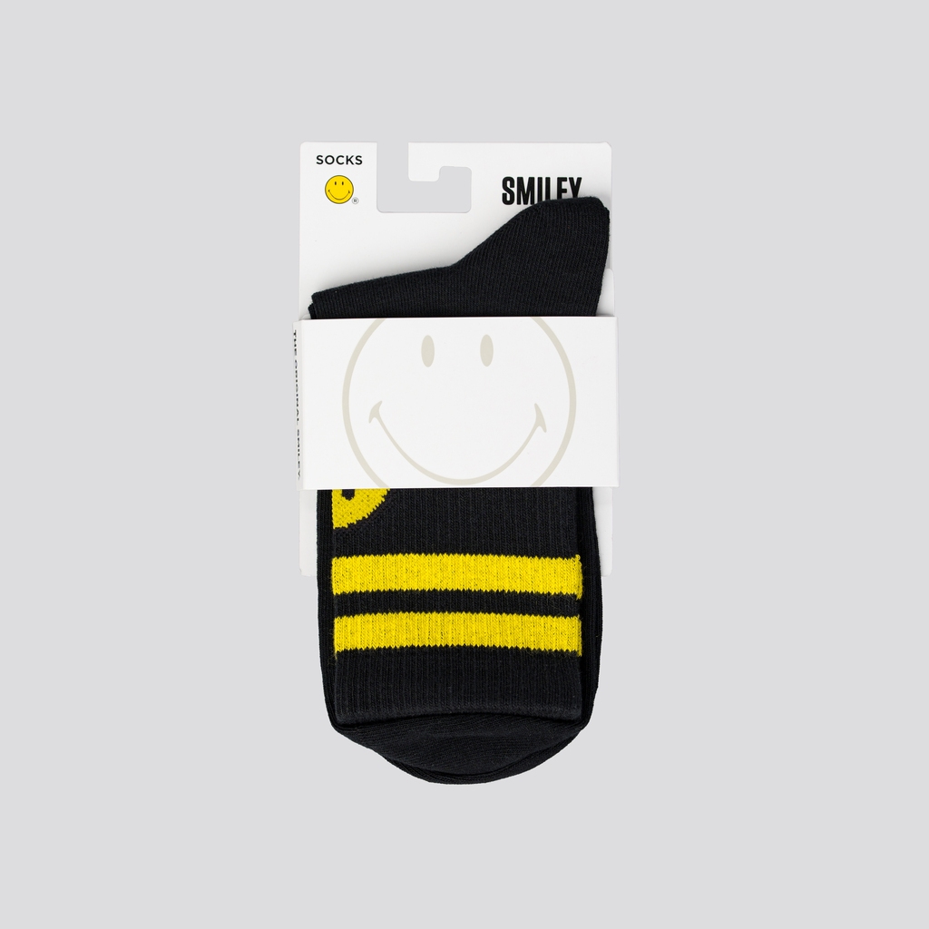 SMILEY®BL/YL STRIPPED CREW SOCKS — صورة 4