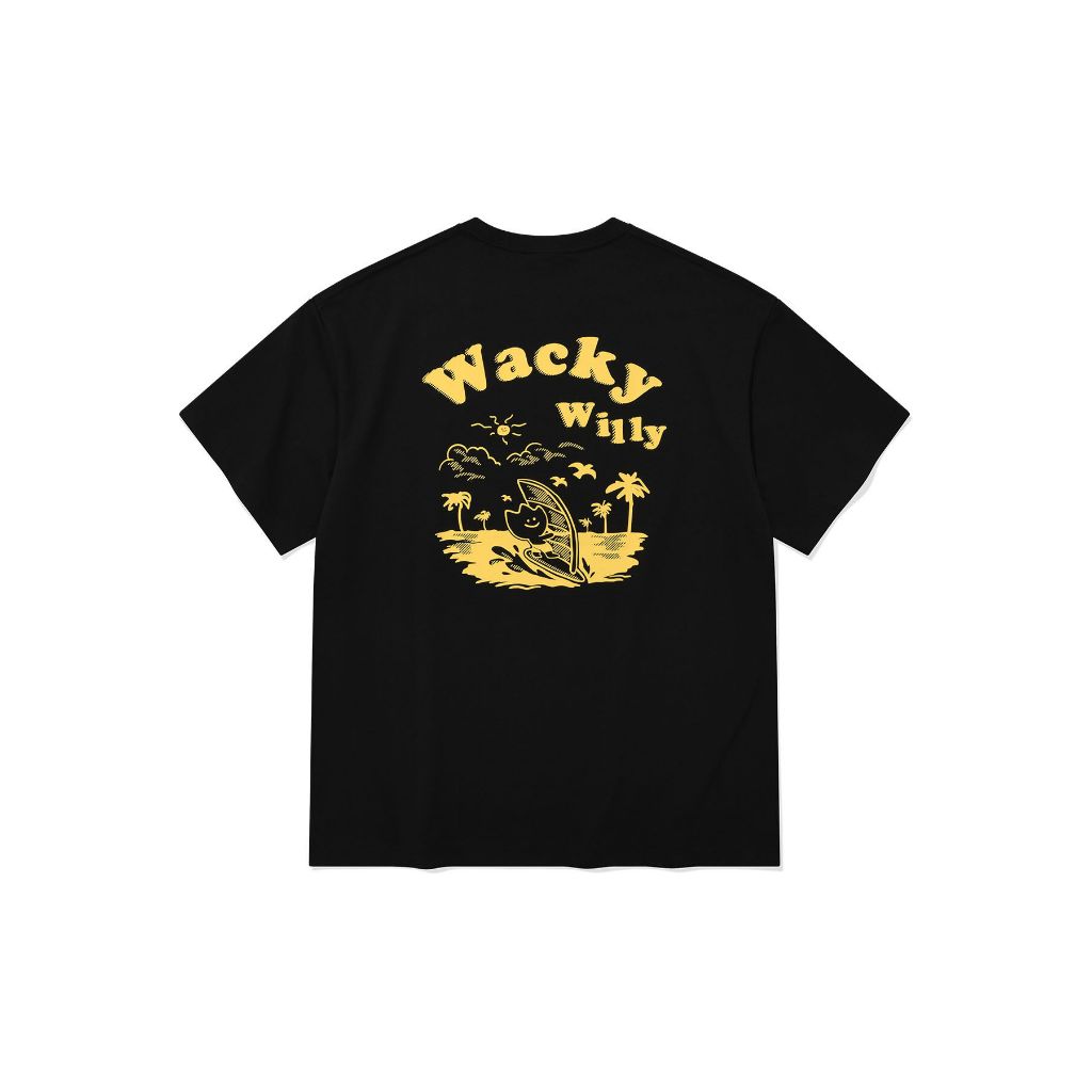 WACKY WILLY เสื้อยืดรุ่น KIKI SURFING GRAPHIC SHORT SLEEVE T-SHIRT BLACK Unisex 80331SSFSSU_F6BKXX — صورة 7