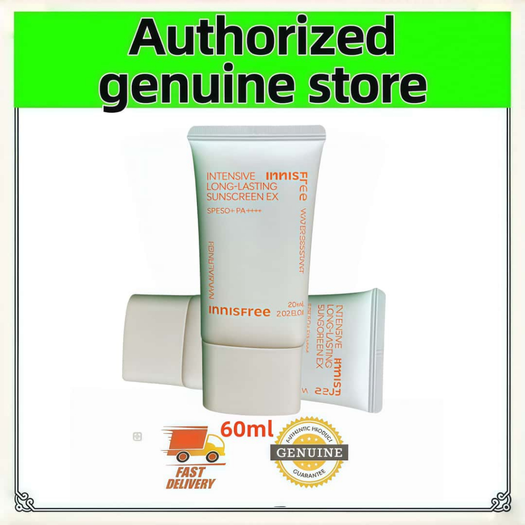 【ของแท้จากแบรนด์】Innisfree Intensive Long-Lasting Sunscreen Spf50+ Pa++++ (60ml)
