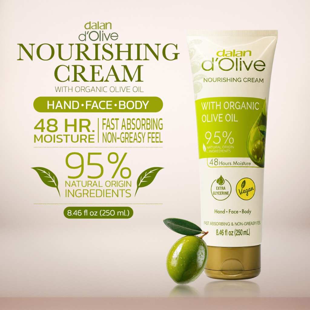 DALAN D'OLIVE HAND & BODY CREAM 250 ML ครีมบำรุงผิวมือและผิวกาย ด้วยคุณค่าน้ำมันมะกอกธรรมชาติ 250 มล.