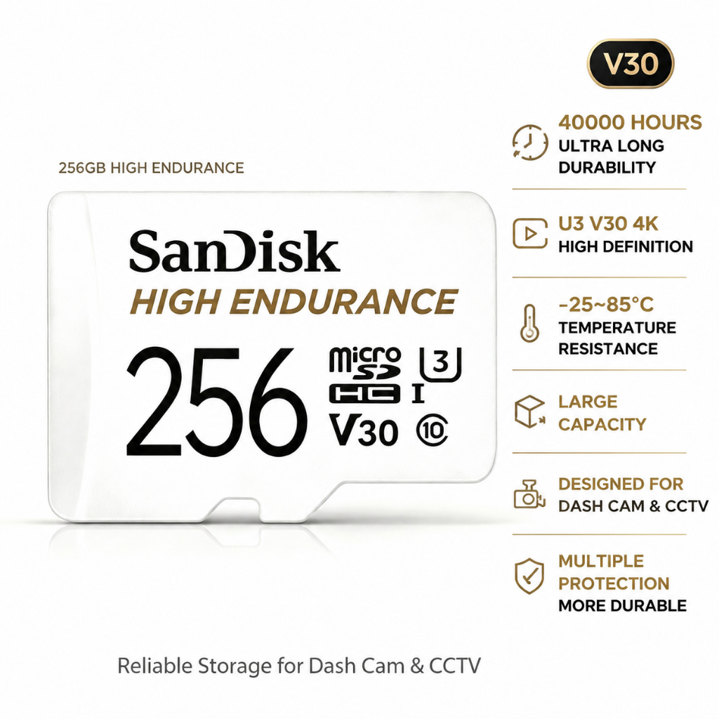 SanDisk High Endurance 32GB 64GB 128GB 256GB microSD Card (SDSQQNR)เมมโมรี่ กล้องติดรถยนต์ วงจรปิด