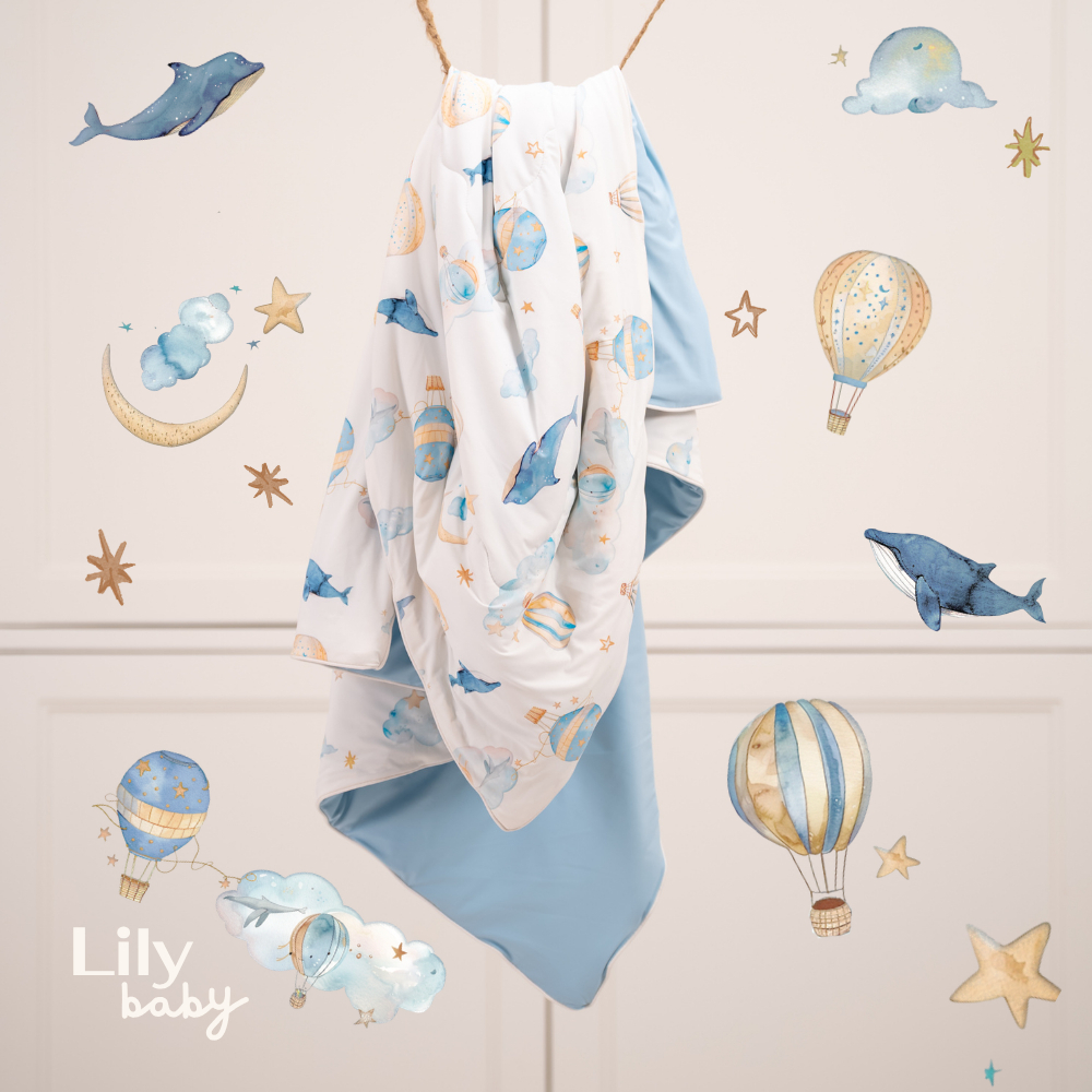 LILY Cool Touch Blanket : ผ้าห่มสัมผัสเย็น ขนาด 100x120cm. ลายปลาวาฬ