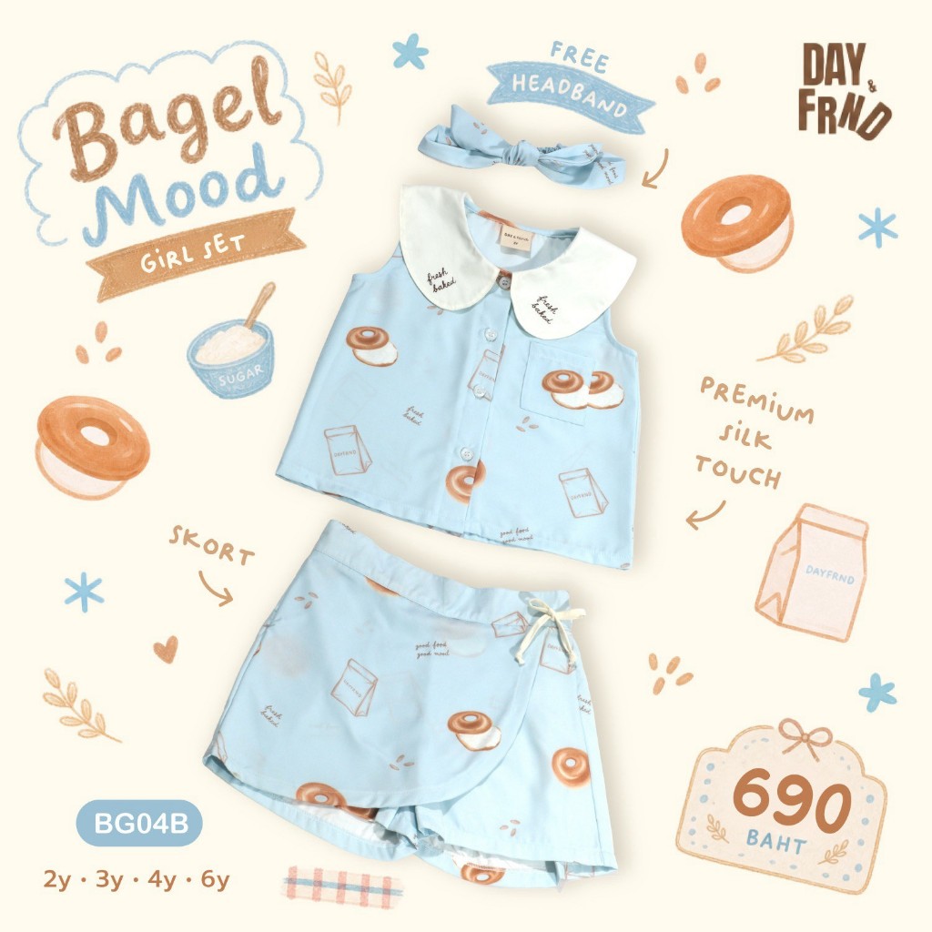 (พร้อมส่ง) Bagel Mood Girl set BG04B