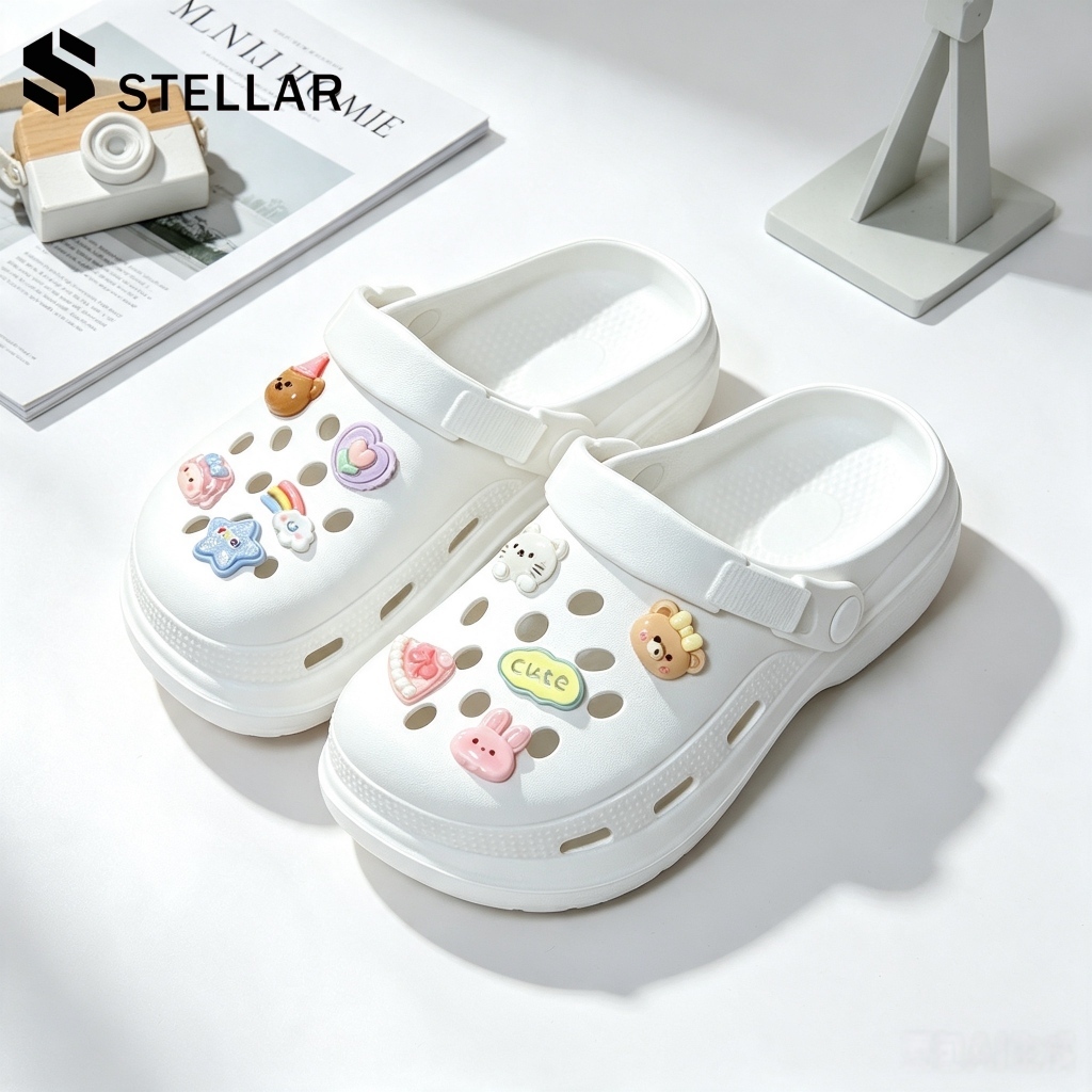 พร้อมส่ง STELLAR รองเท้าแตะหัวโตแบบสวมแฟชั่น รองเท้ารุ่น กันลื่น พื้นนิ่ม Size 36-41