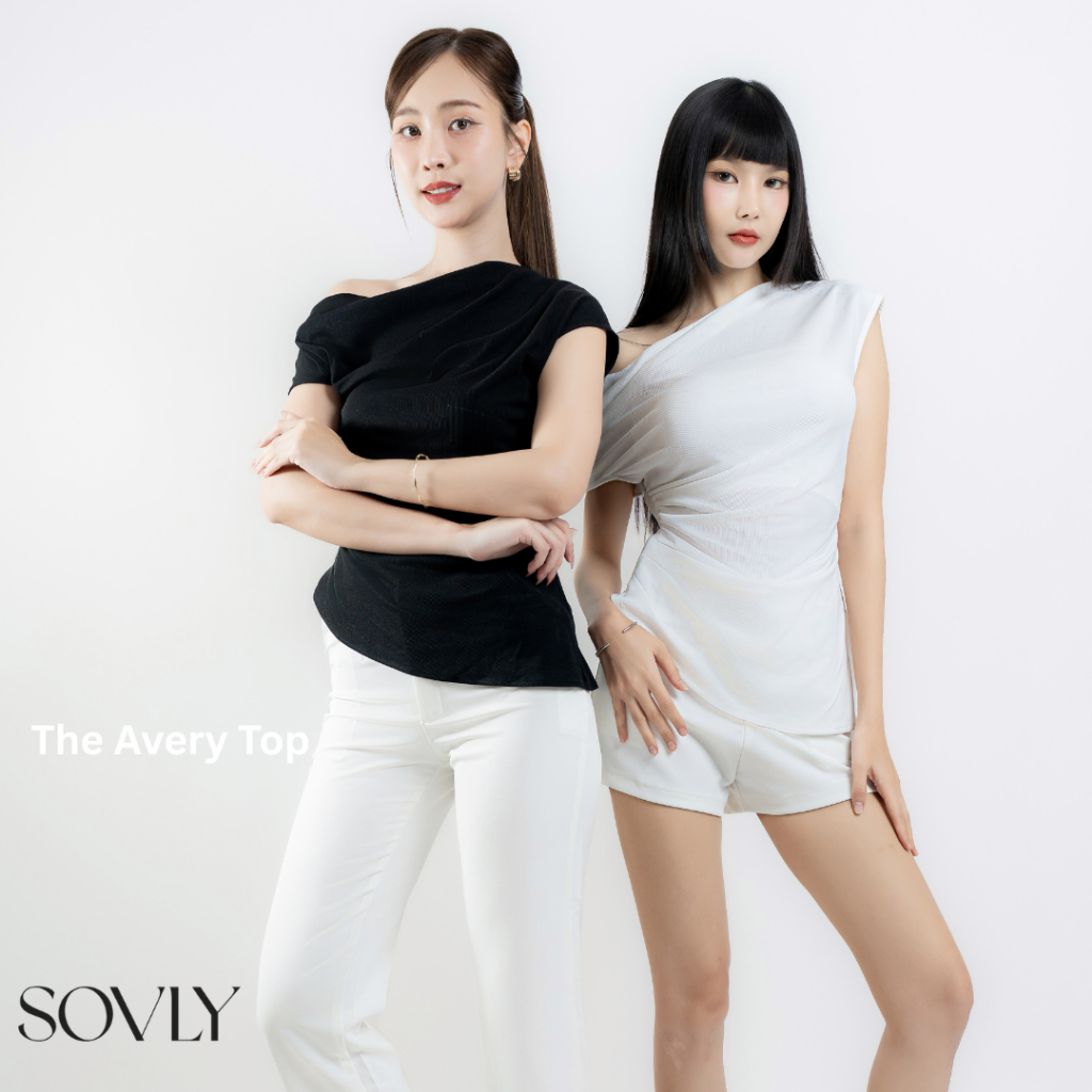 Sovly-เสื้อ The Avery Top เสื้อปาดไหล่เข้ารูป