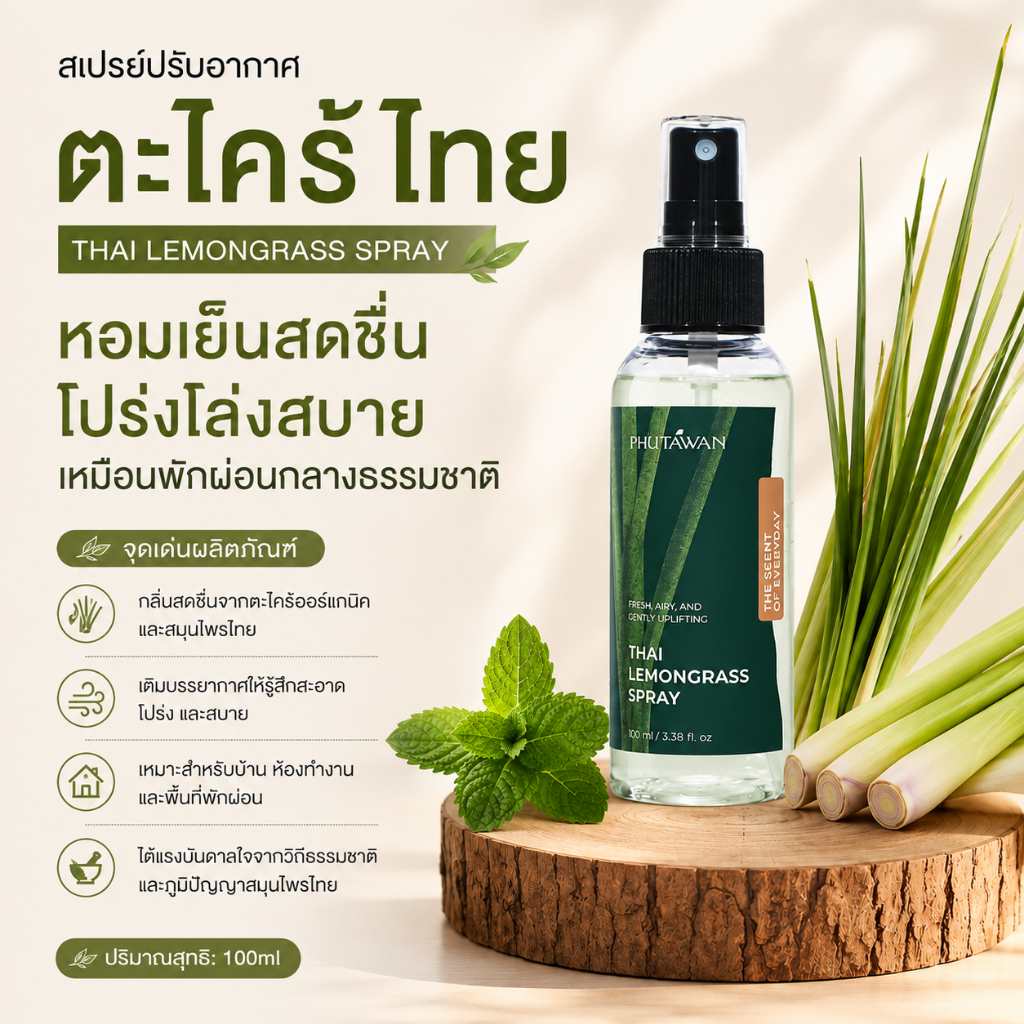 ภูตะวัน สเปรย์ปรับอากาศ ออแกนิค (Phutawan Spray organic) imart65 100ml