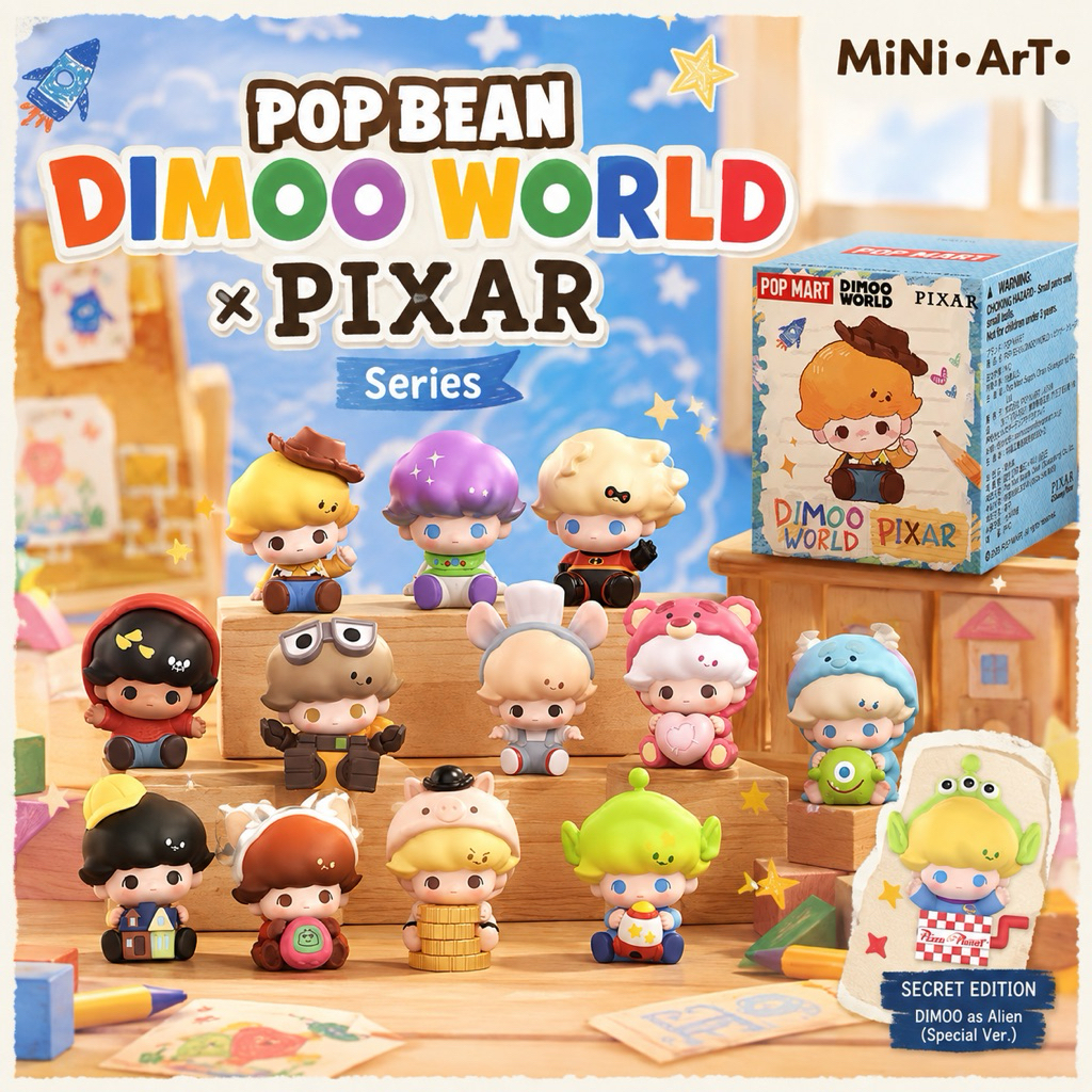 ( พร้อมส่งใน ) POP BEAN DIMOO WORLD × PIXAR Series