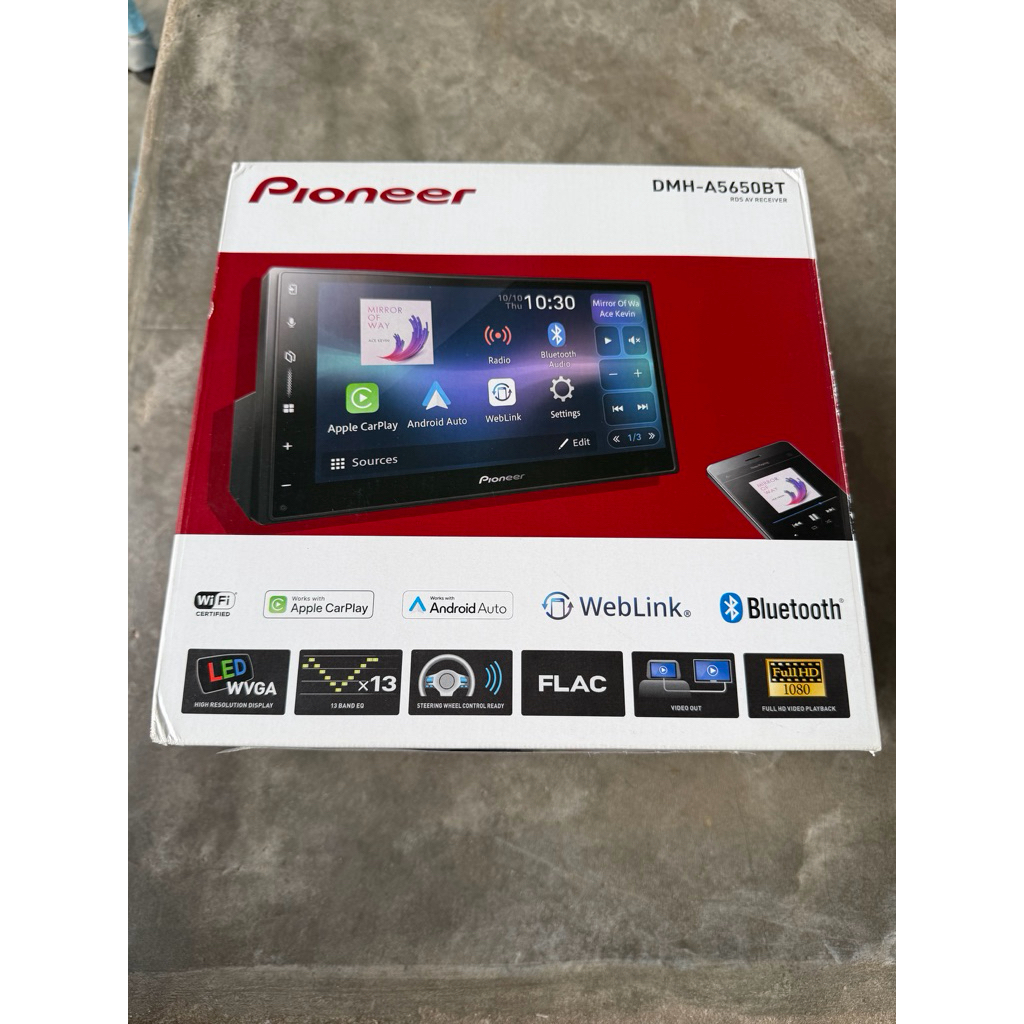 Pioneer DMH-A5650BT (มือสอง) อุปกรณ์ครบกล่อง พร้อมแถมกล้องถอยหลัง pioneer แท้