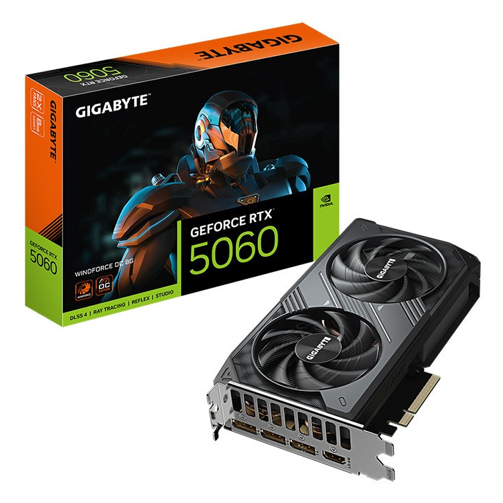 VGA(การ์ดจอ) GIGABYTE GEFORCE RTX 5060 WINDFORCE OC 8GB GDDR7 (GV-N5060WF2OC-8GD)