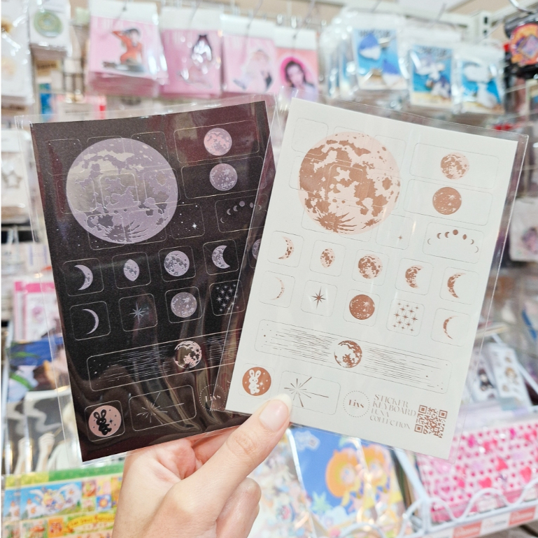 Keyboard Sticker สติกเกอร์ติดคีย์บอร์ดรวมลายพระจันทร์ เพิ่มความน่ารักให้โต๊ะทำงาน! [Lixs]