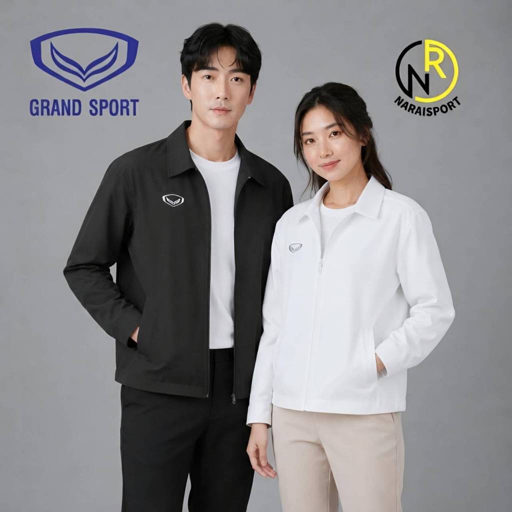 Grand sport เสื้อแจ็กเก็ต เสื้อแขนยาว JECKET ใส่ได้ทั้งชายหญิง ผ้าPolymild ผ้านิ่ม ไม่เป็นขน ไม่มีซับใน 30002