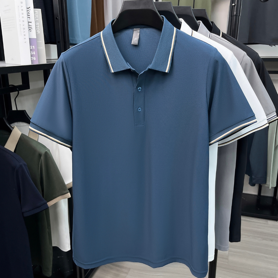DIVPOLO-802-X-GB Polo Shirt เสื้อโปโลบิสเนสแคชวล ผ้าไนลอนสแปนเด็กซ์คุณภาพสูง ใส่สบาย ระบายอากาศดี ยั