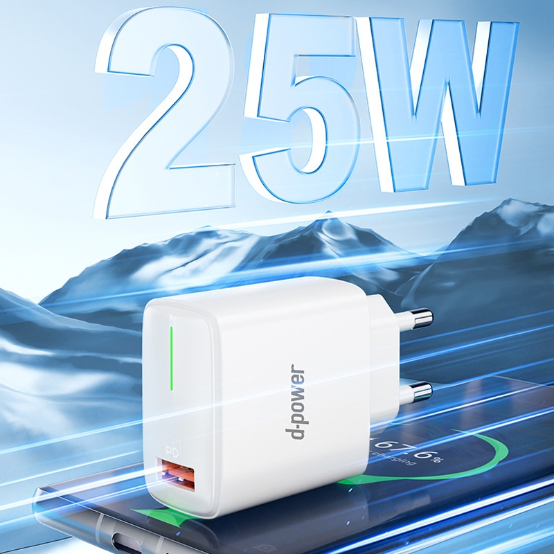 d-power APP-27 หัวชาร์จไว 25W Super VOOC PD QC USB-A Fast Charger มอก.
