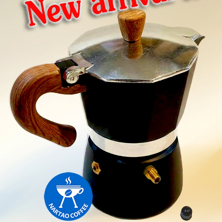 Moka Colour- Air โมก้าพ็อตคัลเลอร์ แอร์, Moka pot ถ้วย 3 cup ติดตั้งระบบแอร์วาวล์ สะดวกในการใช้งานแม