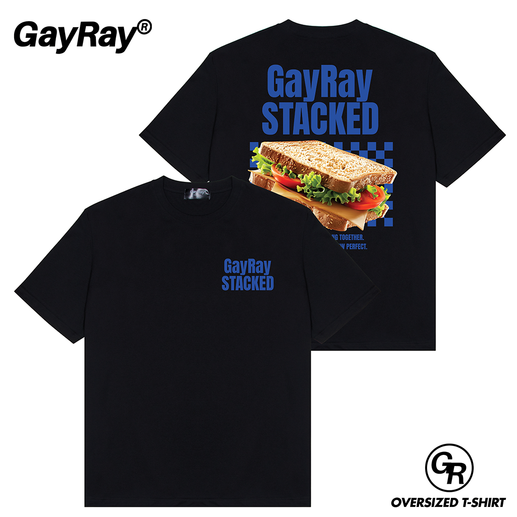 เสื้อโอเวอร์ไซส์ Cotton 100%GayRay ⎰sandwich⎱เสื้อยืดโอเวอร์ไซส์ Oversize เสื้อยืดผู้ชาย ผู้หญิง สตรีทแฟชั่น