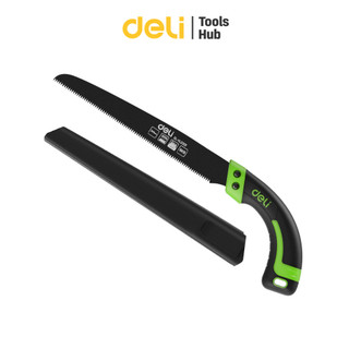 Deli เลื่อยกิ่งไม้ เลื่อยพับ เลื่อยงานสวน 240-500mm ใบเลื่อยเหล็กกล้า คมทน พกพาง่าย Hand Saw