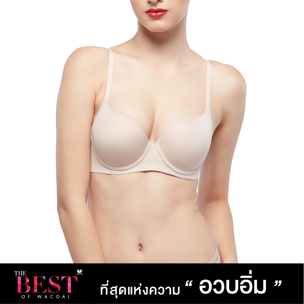 Wacoal ชุดชั้นเนียน บราดันทรงมีโครง เสริมฟองน้ำหนา รุ่น WB5P79 สีเบจ (BE)