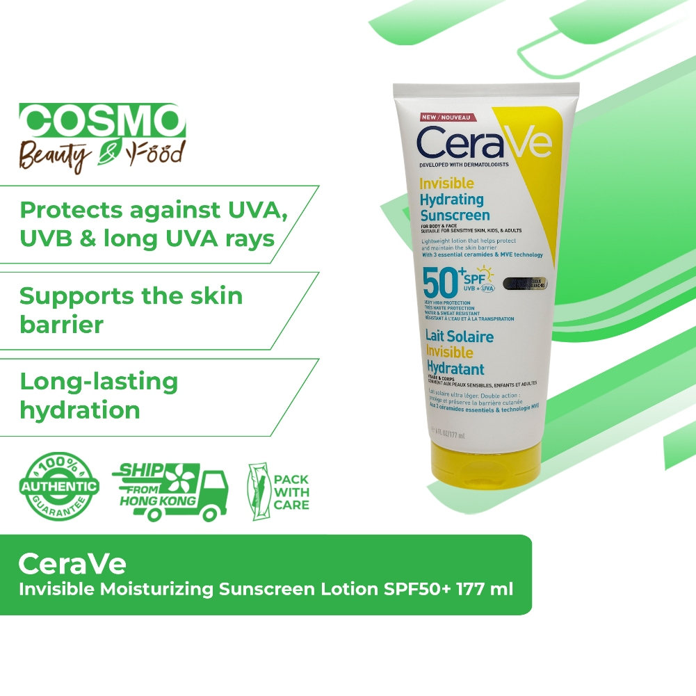 CeraVe Invisible Moisturizing Sunscreen Lotion SPF50+ 177ml