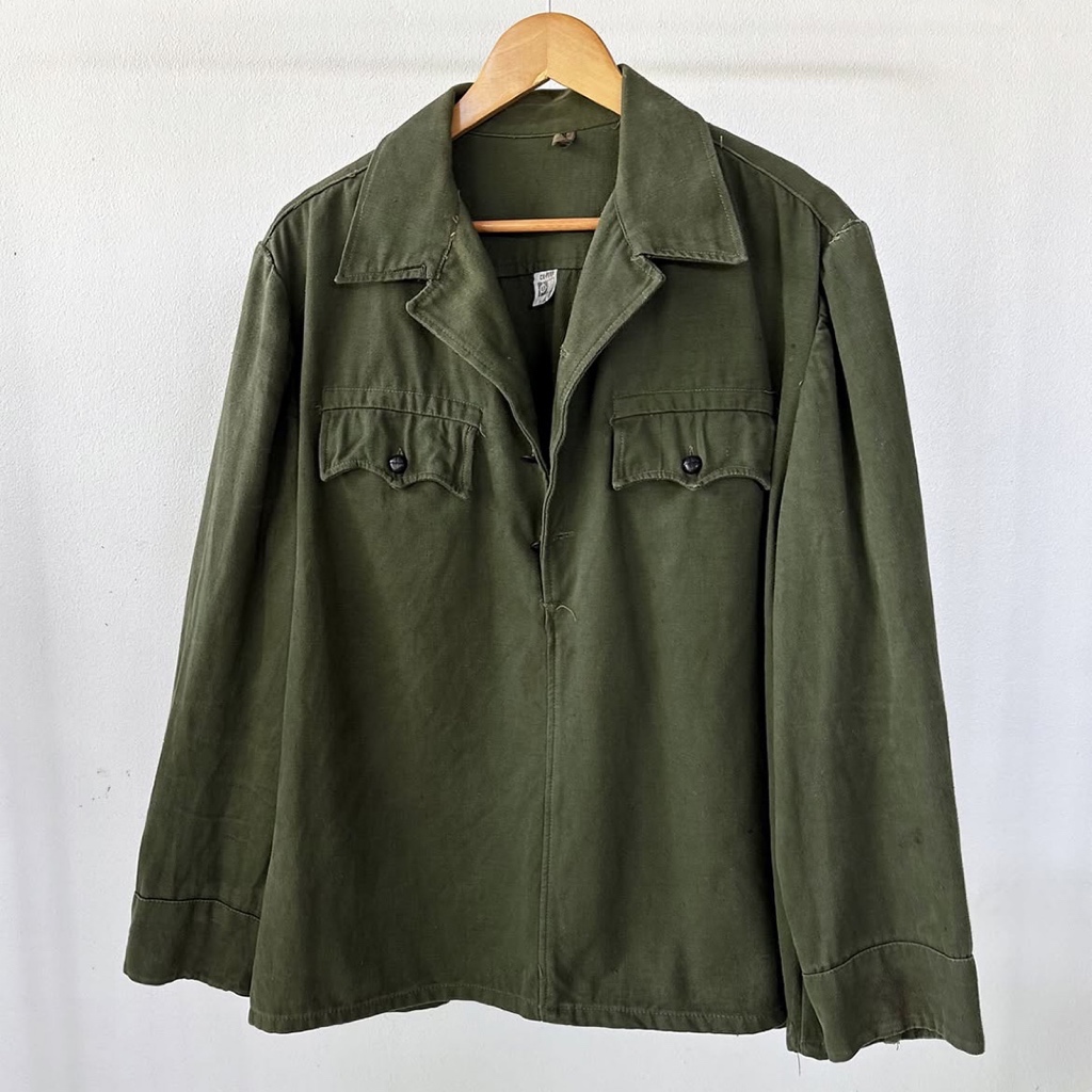 1960-70 VINTAGE EUROPEAN BULGARIAN MILITARY UNIFORM PULLOVER SHIRT