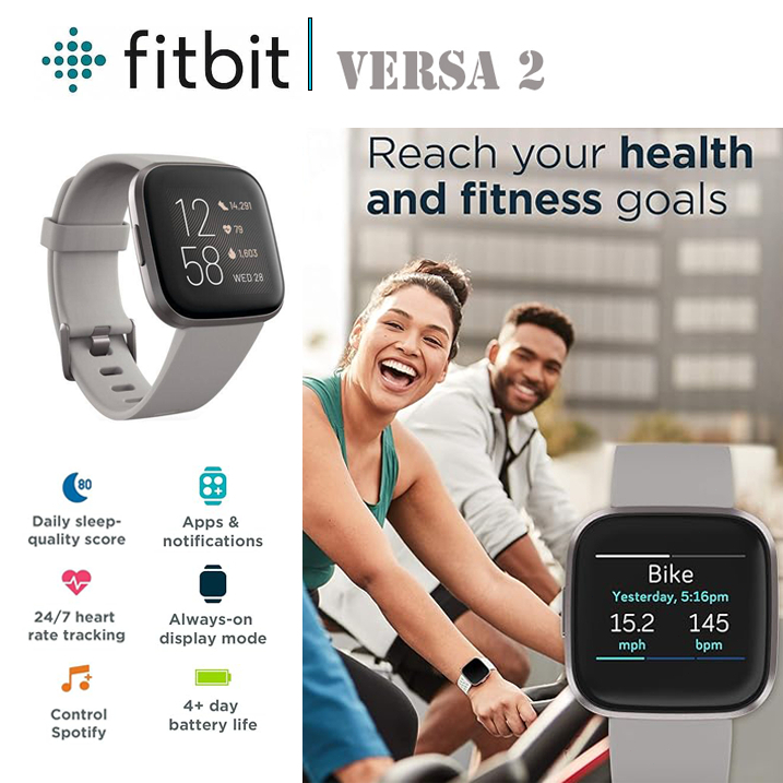 Fitbit Versa 2 Health & Fitness Smartwatch สมาร์ทวอทช์ฟิตเนส