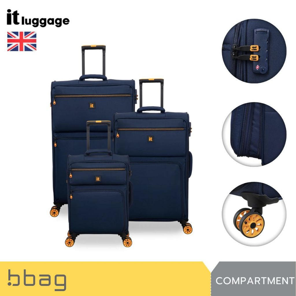 IT Luggage กระเป๋าเดินทางผ้า 20/24/28 นิ้ว รุ่น Compartment 3149 น้ำหนักเบา ซิปขยาย 25% 8 ล้อ TSA Lo