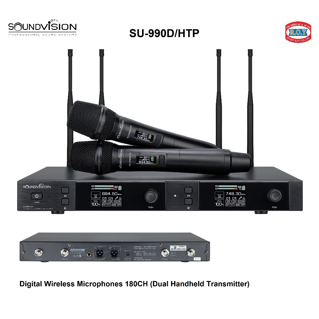 SOUNDVISION  SU-990D/HTP Digital Wireless Microphones 180CH (Dual Handheld Transmitter)