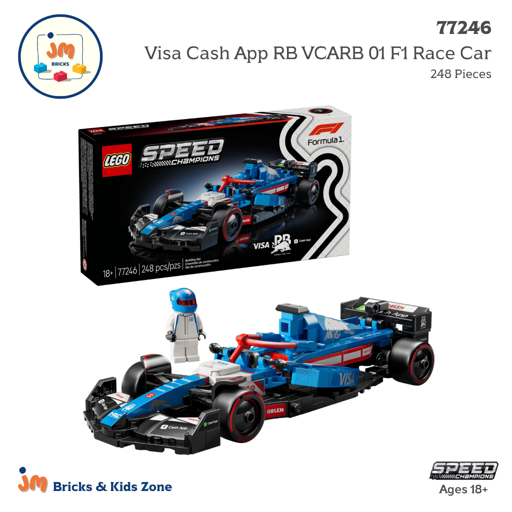 LEGO Speed Champions 77246 Visa Cash App RB VCARB 01 F1 Race Car (248 Pieces) สำหรับอายุ 18 ปีขึ้นไป