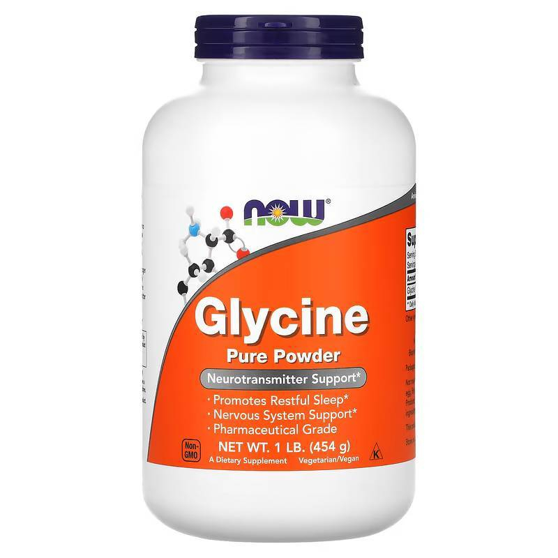 ไกลซีน ชนิดผง NOW Foods, Glycine, Pure Powder, 454 กรัม