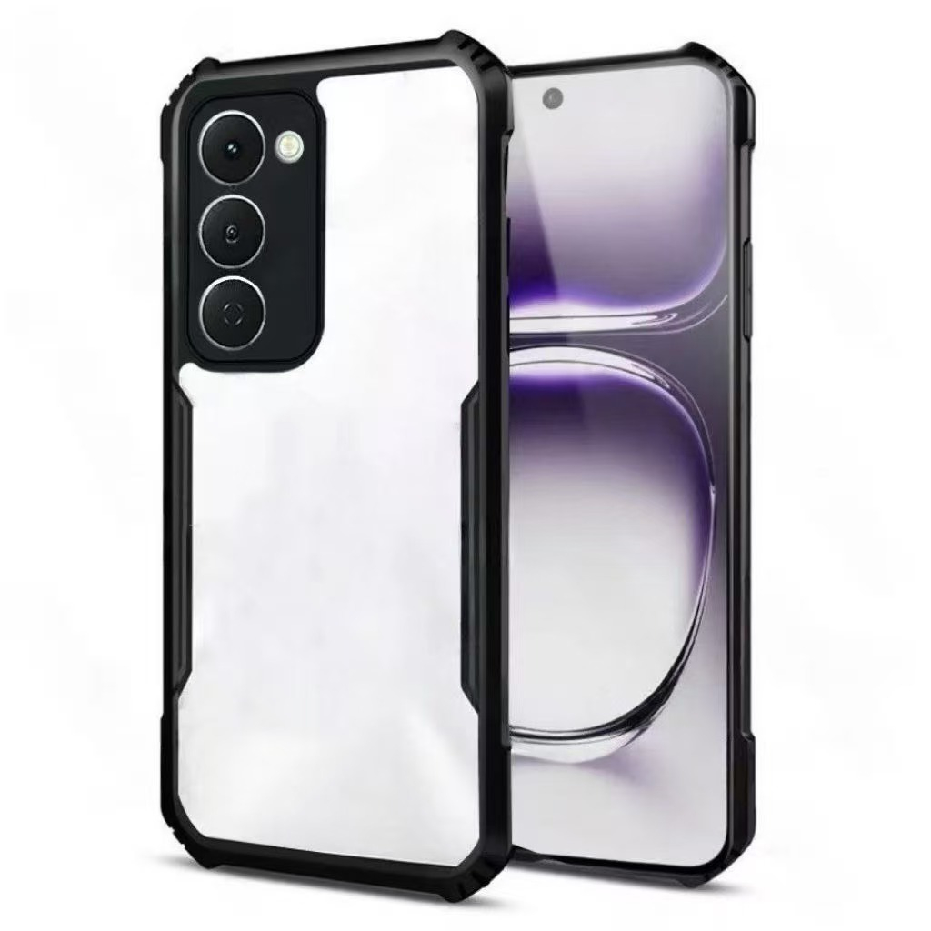 HHL ตรงรุ่น เคสขอบดำ เคสใส สำหรับ OPPO Realme C100 C100i กันกระแทก