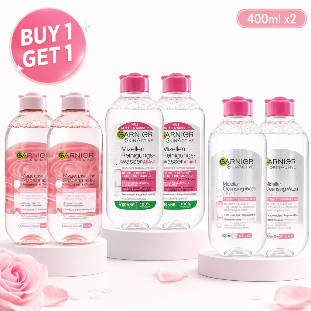 ไมเซลล่าคลีนซิ่ง 400ml แพ็กคู่สุดคุ้ม 3 สูตรให้เลือก เช็ดเมคอัพง่าย ผิวสะอาด สดชื่น ไม่เหนียวเหนอะหนะ