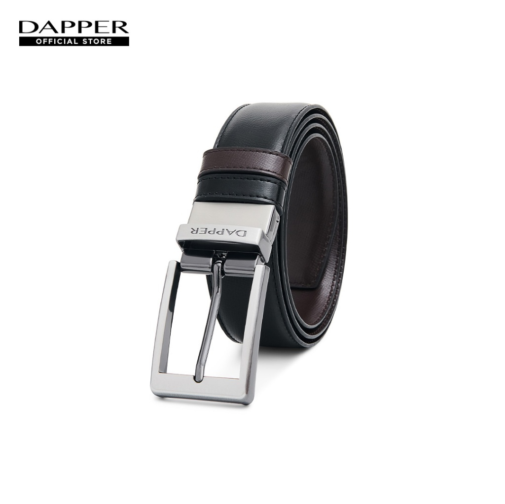 DAPPER เข็มขัดหนัง Essential Reversible Belt ใส่ได้ 2 ด้าน (BBC/BK/3959PN)