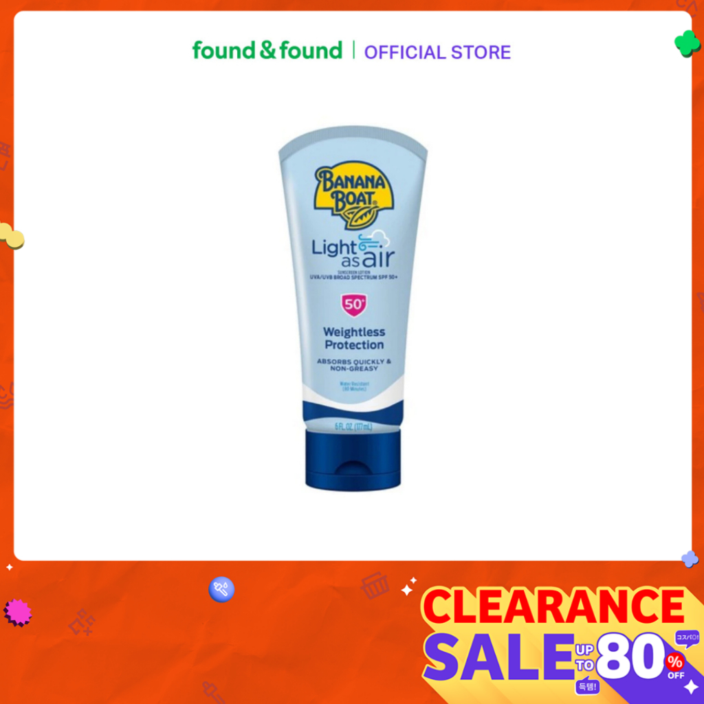 [EXP 2027-09-30] Banana Boat Light As Air Sunscreen Lotion 177ml โลชั่นกันแดด สูตรบางเบา found & found