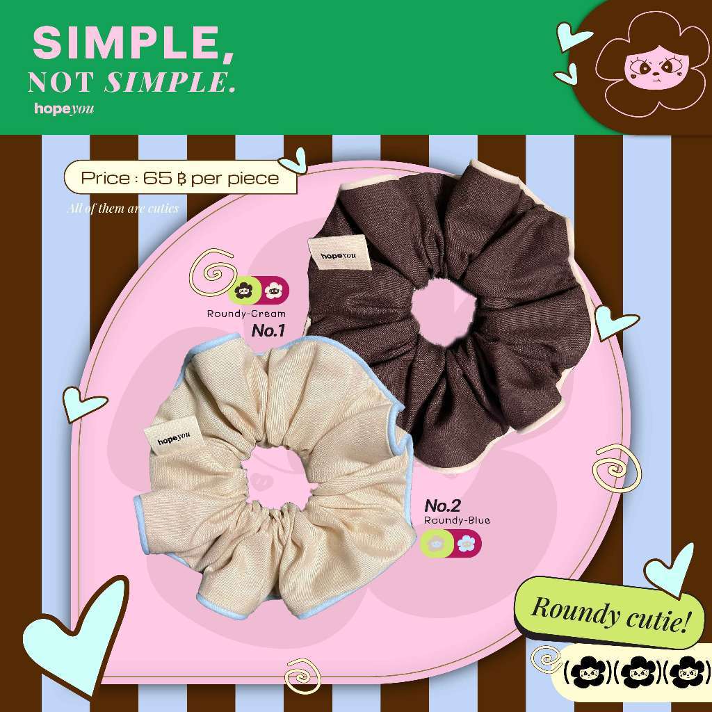 New! ( ยางมัดผม : โฮปยู ) SIMPLE, NOT SIMPLE.💭 | Hair-tie-roundy [hopeyou].ยางมัดผมน่ารัก ยางมัดผมสครัชชี่ Vol.1