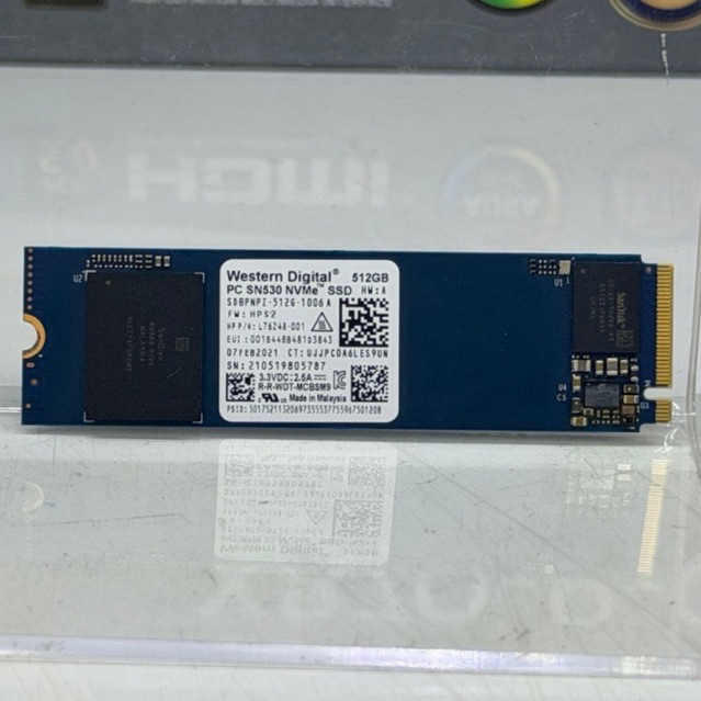 ssd m.2 nvme wd sn530 512gb 512 gb 2280 ความเร็ว 2400/1950 mb/s ใช้งานปกติ สุขภาพ 90% -99 % สภาพ ใหม