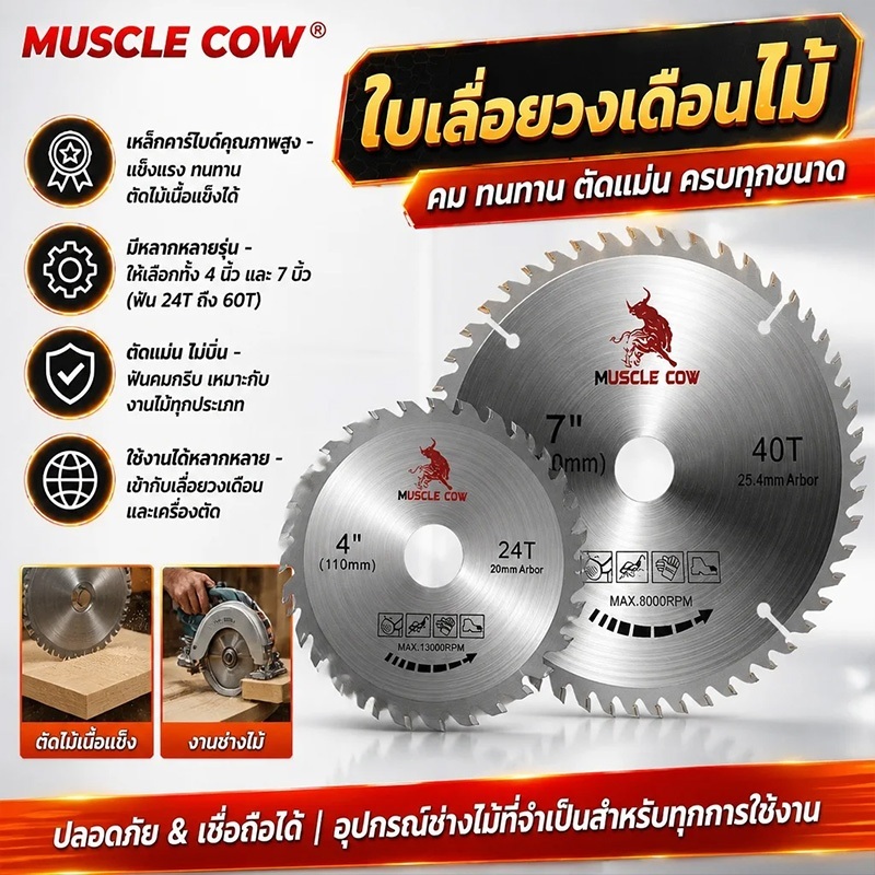 ใบมีดตัดหญ้า ใบเลื่อยวงเดือน ใบวงเดือน ใบตัดหญ้า ขนาด 10 นิ้ว 16ฟัน - 40 ฟัน ติดเล็บ ใบมีด ตัดหญ้า