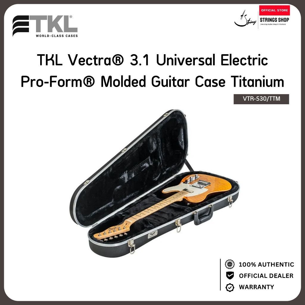 TKL Vectra 3.1 Universal Electric Pro-Form Molded Guitar Case Titanium เคสกีตาร์ไฟฟ้า Universal