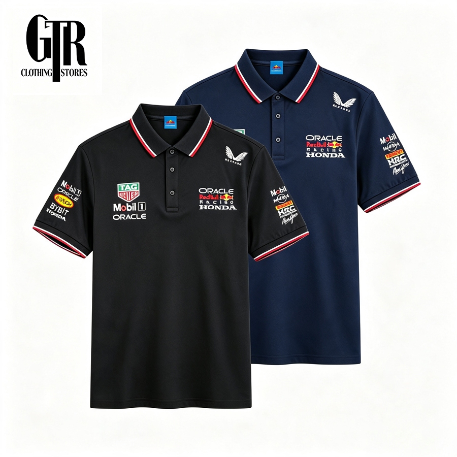 【พร้อมส่ง】F1 Redbull รถแข่ง เสื้อยืด สตรีท ย้อนยุค ออกแบบ ปักลายสไตล์เท่ๆ ผู้ชาย โปโล สําหรับผู้ชายผ