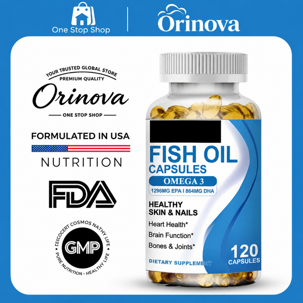 Fish Oil Omega 3 น้ำมันปลาโอเมก้า3 ผสม EPA DHA ดูแลหัวใจ บำรุงสมอง ข้อต่อและผิวพรรณ [120 แคปซูล]