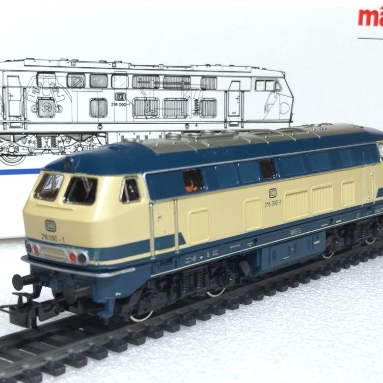 โมเดลรถไฟ หัวรถจักร เยอรมัน * มือสอง * Marklin 3074 DB BR216 Germany Model train HO scale gauge ราคา