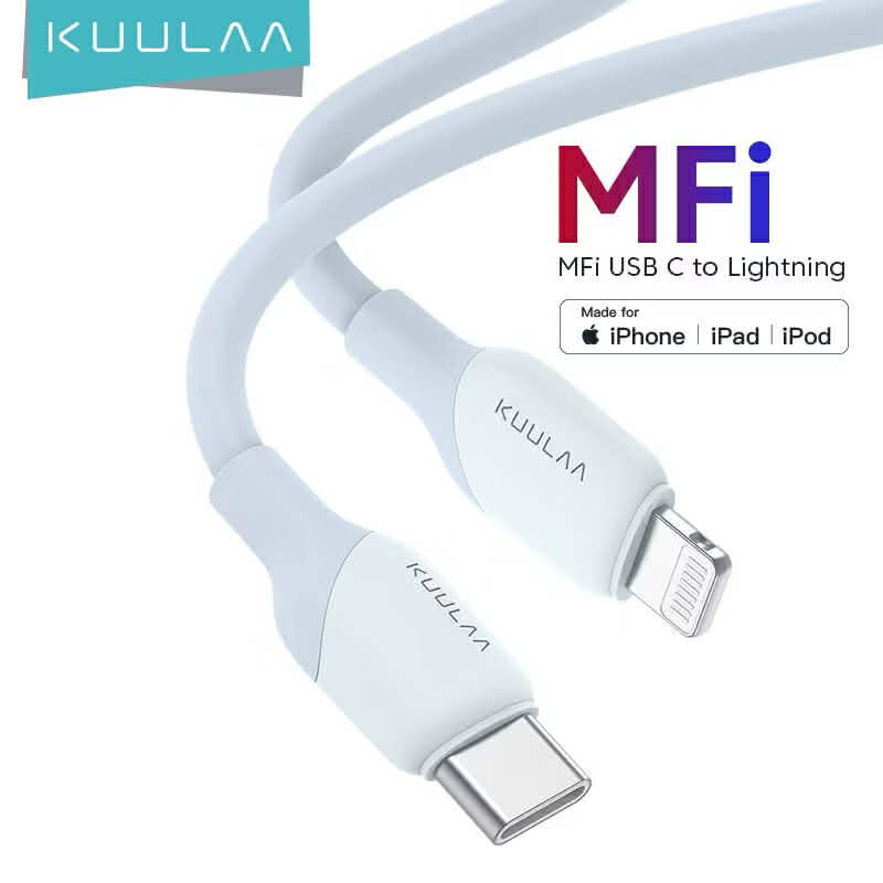 KUULAA ได้รับการรับรองจาก Apple MFi สายเคเบิล PD30W Type C เป็น Lightning สําหรับ iPhone 14 13 12 pr