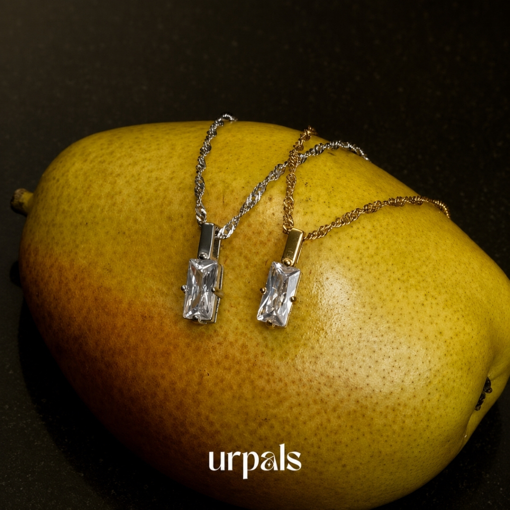 URPALS สร้อยคอ Stainless ชุบทอง18K ฝังเพชร Diamond CZ ไม่ลอกไม่ดำ แพ้ง่ายใส่ได้