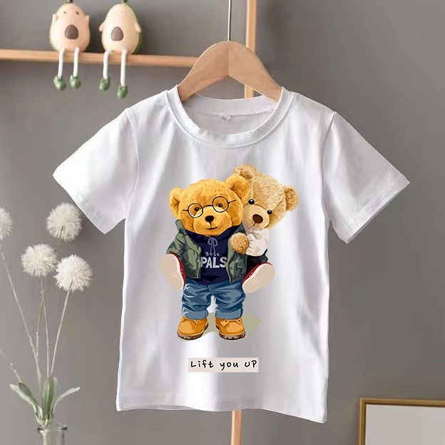 LIFT YOU UP เสื้อยืดตุ๊กตาหมีเสื้อยืดเด็กเด็กชายและเด็กหญิง BAJU BUDAK KINAK-ANAK KARTUN CUEL