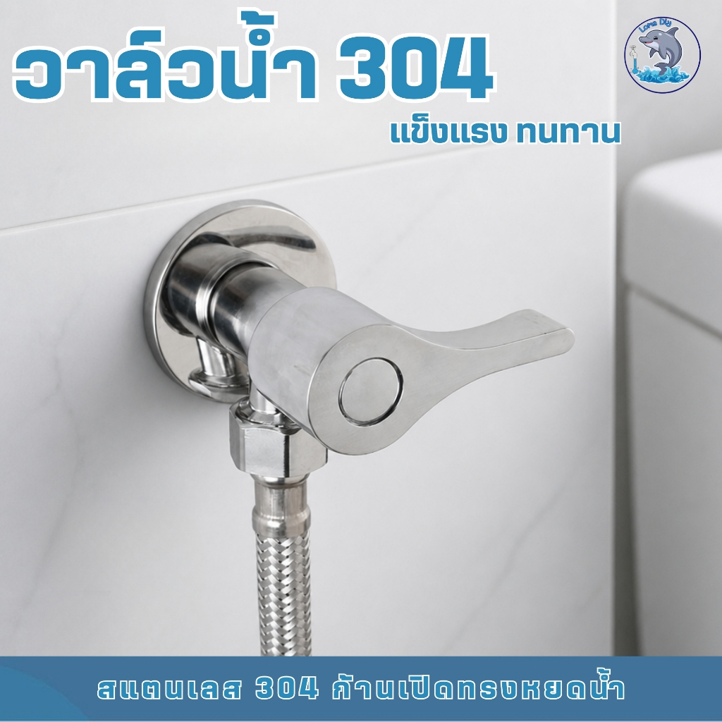 วาล์วน้ำสแตนเลส วาล์วก๊อกน้ำ ควบคุมการเปิด-ปิดน้ำได้สะดวก ติดตั้งง่าย วัสดุสแตนเลส